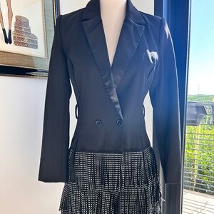 Poesie Mexico Black Double Breasted Dress